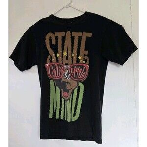 Vintage Volcom Mens T-Shirt Small‎ California State of Mind Black Skate Surf